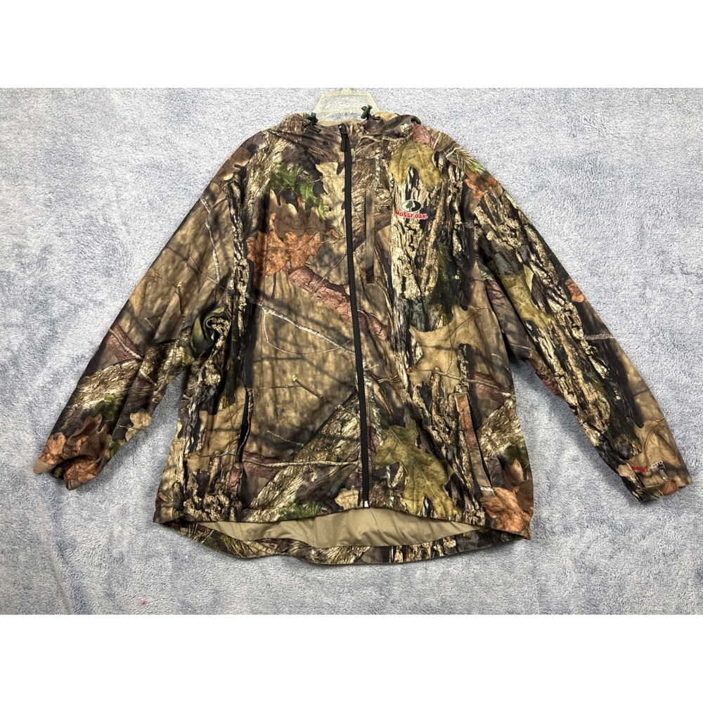 Mossy Oak Mens 3X Camo Hooded Jacket WJ5004 Country Timber Wolf Hunting Shell